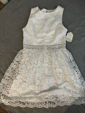 Altar'd State White Lace Fit-and-Flare Girls' Dress